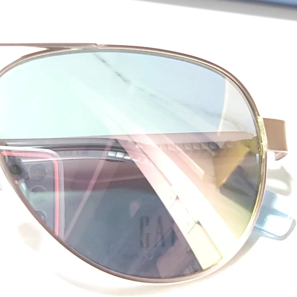 Gap Kids Aviator Sunglasses Rose Gold Metal Frames SGP201 55-12-135 With Case